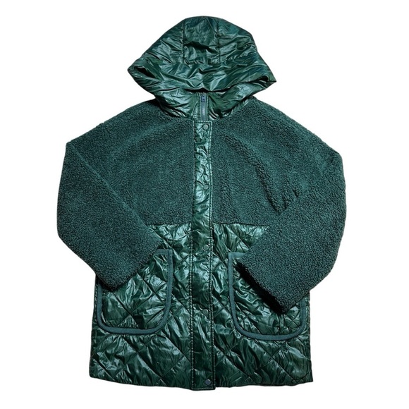 Marc New York Dark Green Quilted Sherpa Puffer Jacket Women’s US M - Picture 1 of 9